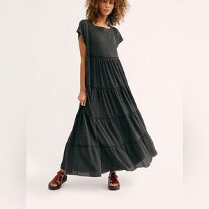 Free People Beach heathered charcoal gray maxi dress